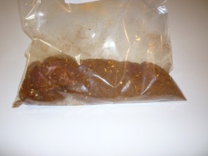 Put the pork tenderloin in resealable plastic bag. Super easy and no messy hands!